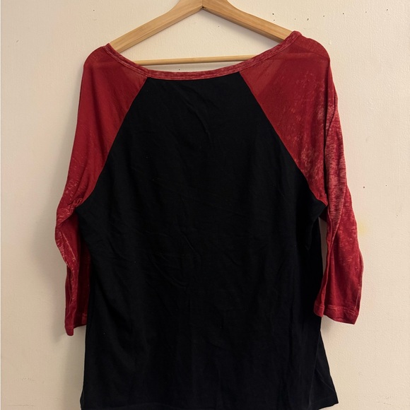 Affliction Women's Red and Black Long Sleeve Tee - Picture 2 of 3